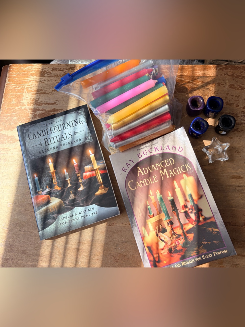 Raymond Buckland Candle Magick Book Set + Spell Candles & Holders